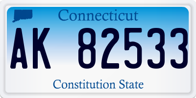 CT license plate AK82533
