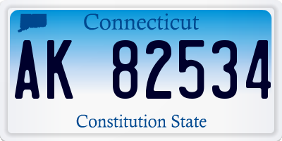 CT license plate AK82534