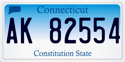 CT license plate AK82554