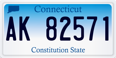 CT license plate AK82571