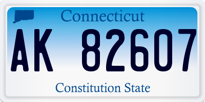 CT license plate AK82607