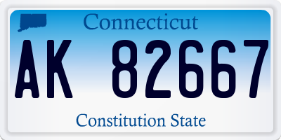 CT license plate AK82667