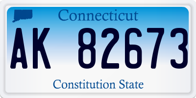CT license plate AK82673