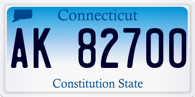 CT license plate AK82700