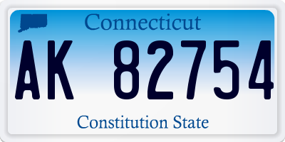 CT license plate AK82754