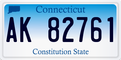 CT license plate AK82761