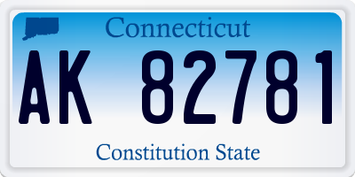 CT license plate AK82781