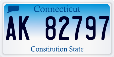 CT license plate AK82797