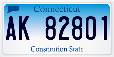 CT license plate AK82801