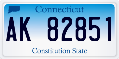 CT license plate AK82851