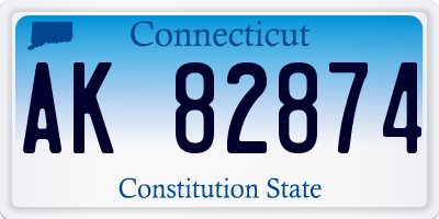 CT license plate AK82874