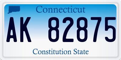 CT license plate AK82875
