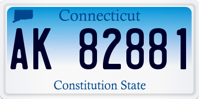 CT license plate AK82881