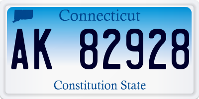 CT license plate AK82928