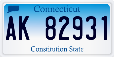 CT license plate AK82931
