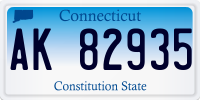 CT license plate AK82935