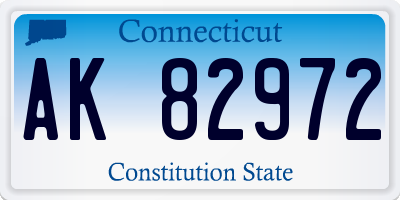 CT license plate AK82972