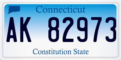 CT license plate AK82973