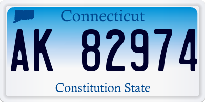 CT license plate AK82974