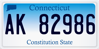 CT license plate AK82986