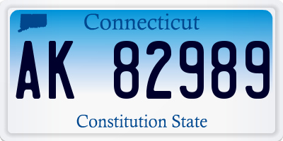 CT license plate AK82989