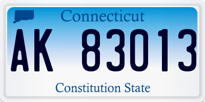 CT license plate AK83013