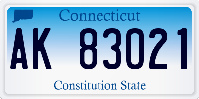 CT license plate AK83021
