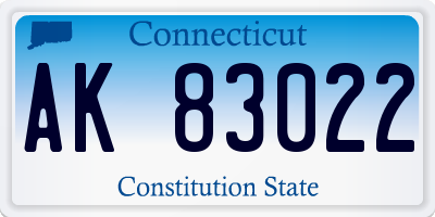 CT license plate AK83022