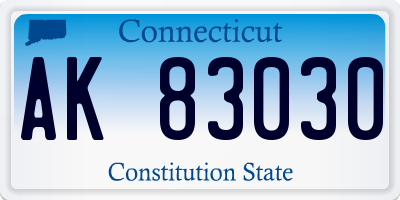 CT license plate AK83030