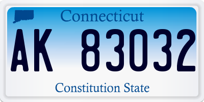 CT license plate AK83032