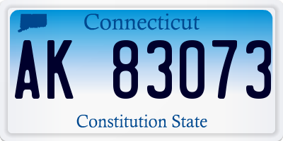 CT license plate AK83073
