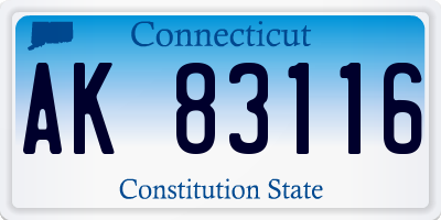 CT license plate AK83116