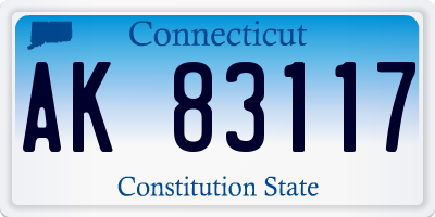 CT license plate AK83117