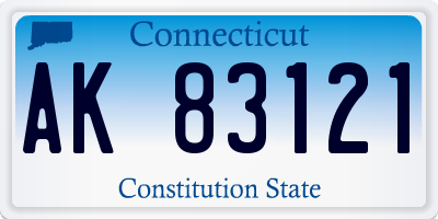 CT license plate AK83121