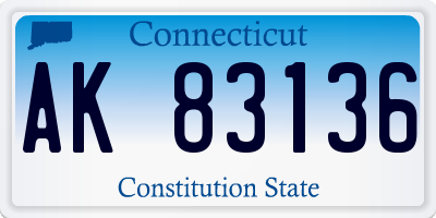 CT license plate AK83136