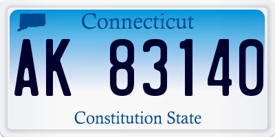 CT license plate AK83140