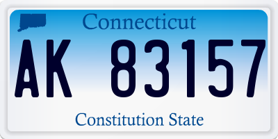 CT license plate AK83157