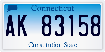 CT license plate AK83158