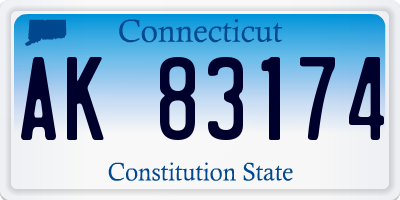 CT license plate AK83174