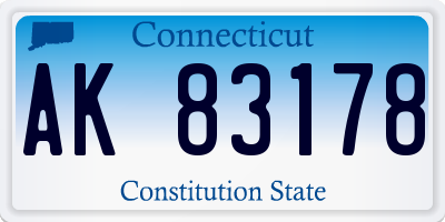 CT license plate AK83178