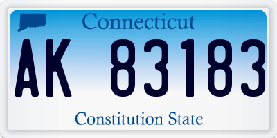 CT license plate AK83183