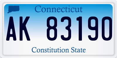 CT license plate AK83190