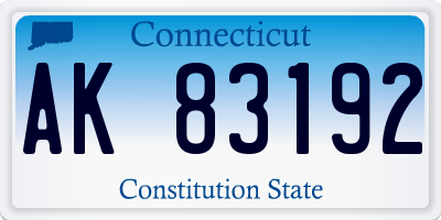 CT license plate AK83192