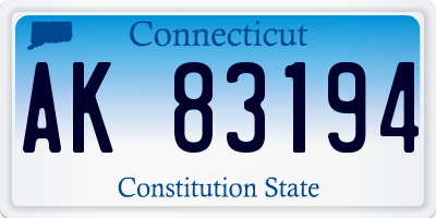 CT license plate AK83194