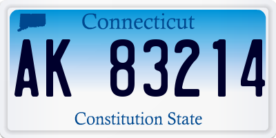 CT license plate AK83214