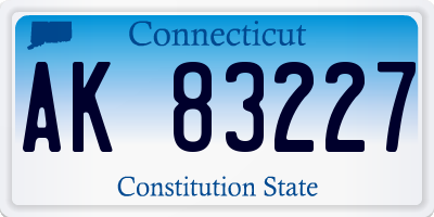 CT license plate AK83227