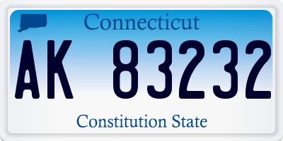 CT license plate AK83232