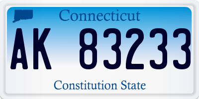 CT license plate AK83233