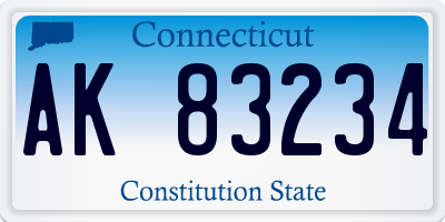 CT license plate AK83234