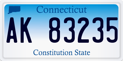 CT license plate AK83235